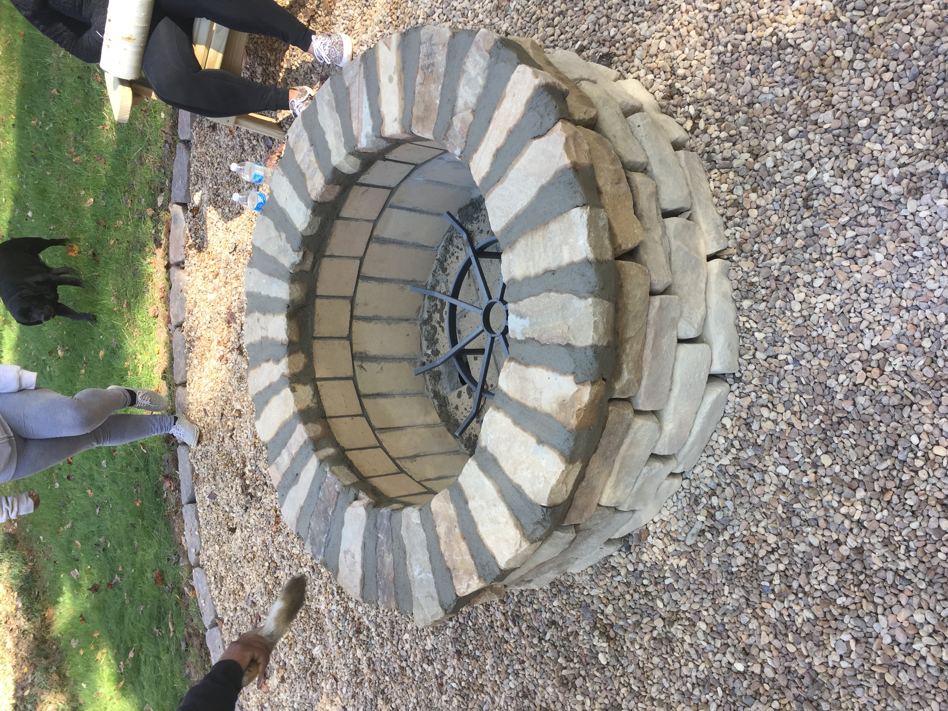 Custom stone fire pit